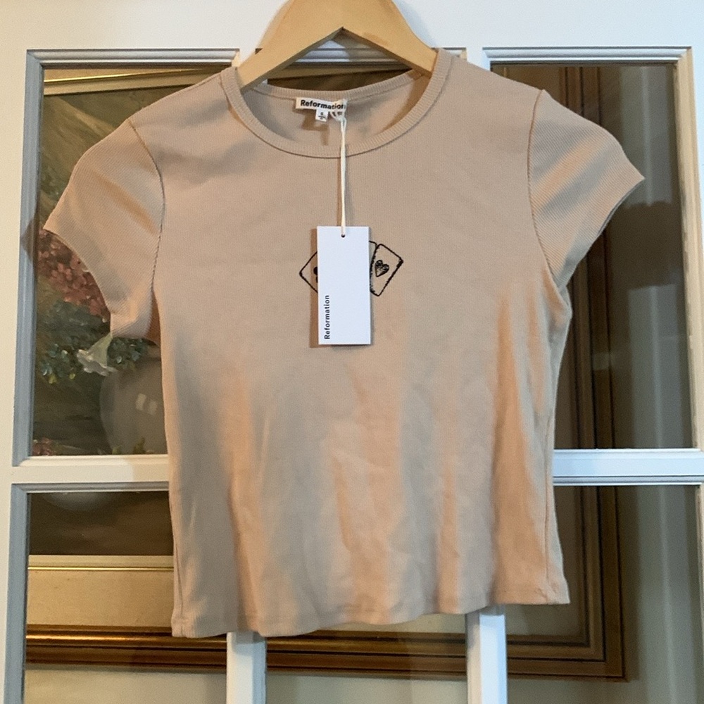 📌 NWT Reformation Muse Playing Cards Tee - Picture 6 of 6